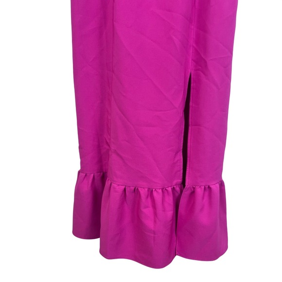 NWT: Laundry by Shelli Segal Pink Ruffle Hem Midi Dress Side Slit Size 6 (G643) - Picture 6 of 9